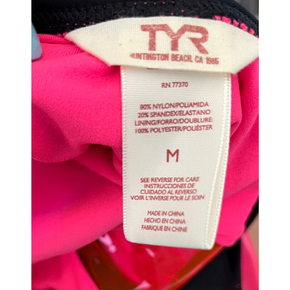 TYR Paparazzi Side Plastic Mailot Sheer Neon Retro Black Pink Size Medium - $66 - Picture 6 of 7